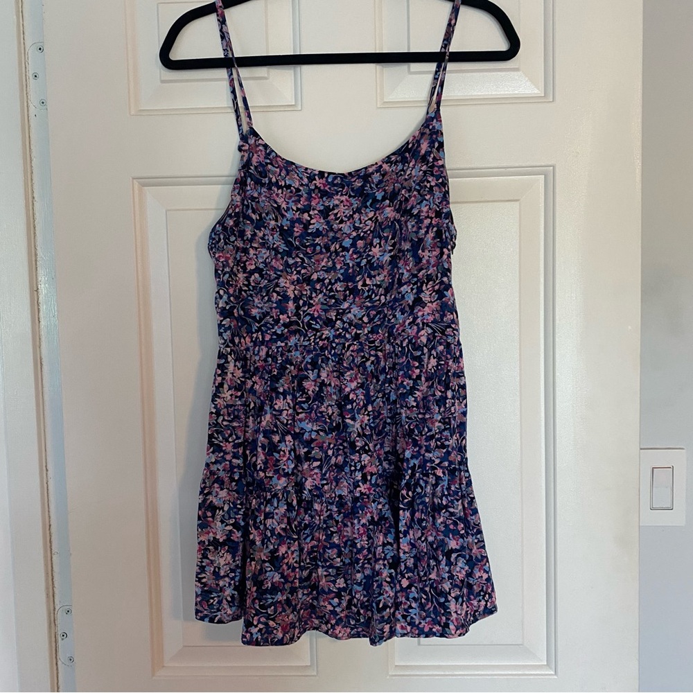 Stillwater. The Memz mini, blue purple pink floral. Mini dress size small